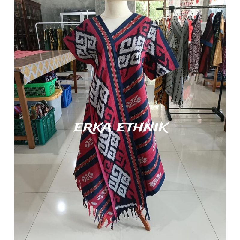 ￼READY STOCK - dress tenun slempang - baju tenun wanita - baju tenun etnik - dress tenun modern - dr