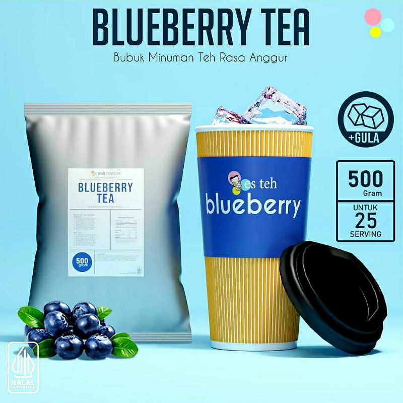 

Minuman bubuk teh anggur blueberry tea 500gr