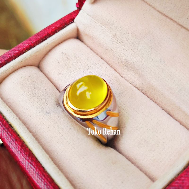 CINCIN BATU CEMPAKA KUNING ASLI BATU ALAM