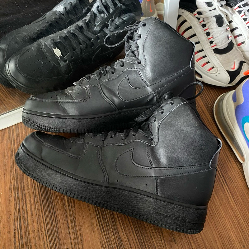 Nike air force 1 high triple black casual original murah - sneakers second market