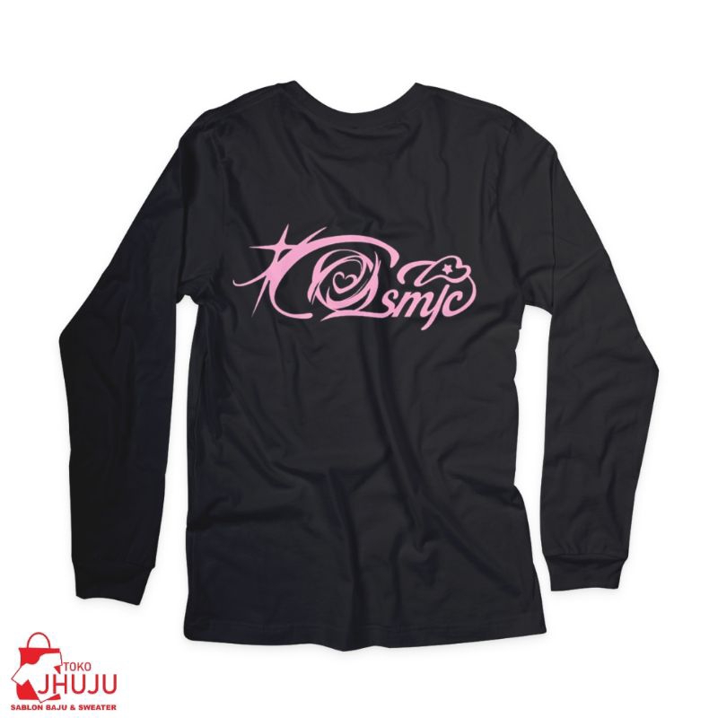 Kaos LENGAN PANJANG Sablon R Velvet Reveluv Cosmic Pink