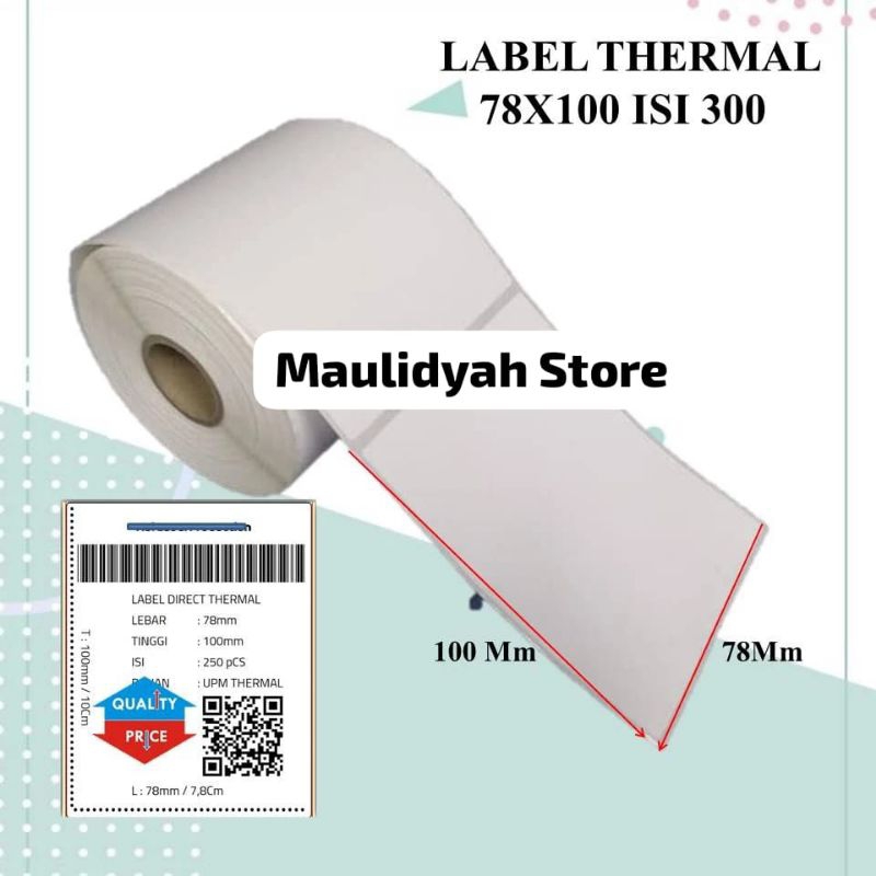 

KERTAS LABEL BARCODE THERMAL UK 78x100 [ WINSTAR ] LABEL RESI PENGIRIMAN 78 x 100 ISI 300pc