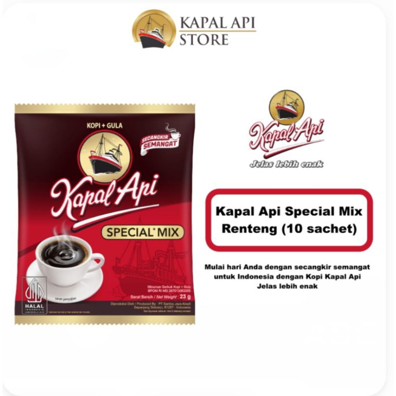 

kapal api mix 23 gram isi 10 sachet