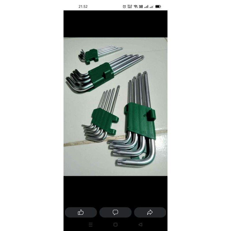 kunci set L bintang bahan chrome vanadium