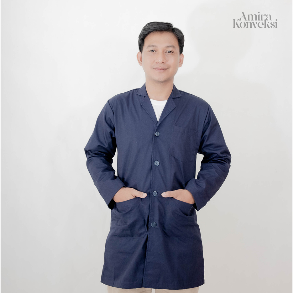 Jas Lab / Jas Laboratorium Lengan Panjang Model Kancing & Kerah Model Jas  – Premium dan Fungsional