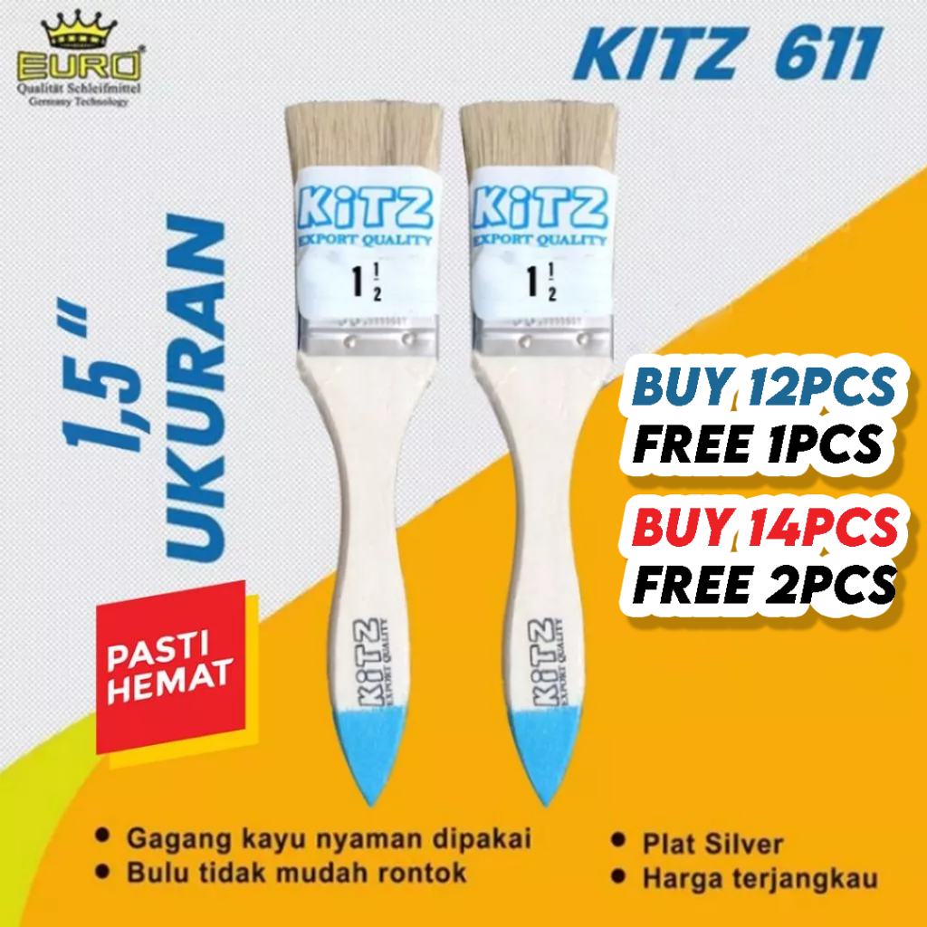 Kuas cat 1.5 inchi KITZ/kuas MURAH