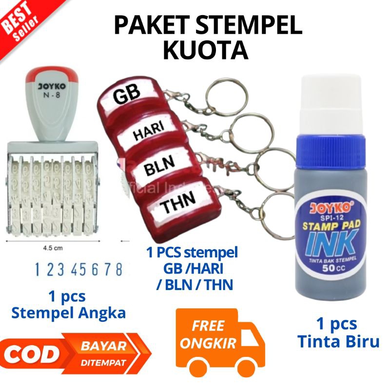 

[JK] BAYAR DI TEMPAT PAKET STEMPEL KUOTA CETAK ANGKA, GB, HARI, BLN, THN