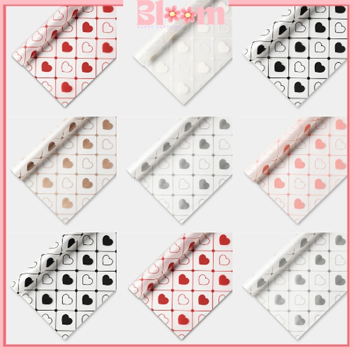 

20 LEMBAR HEART SEMI TRANSPARENT CELLOPHANE KERTAS BUKET BUNGA WRAPPING PAPER KB6104