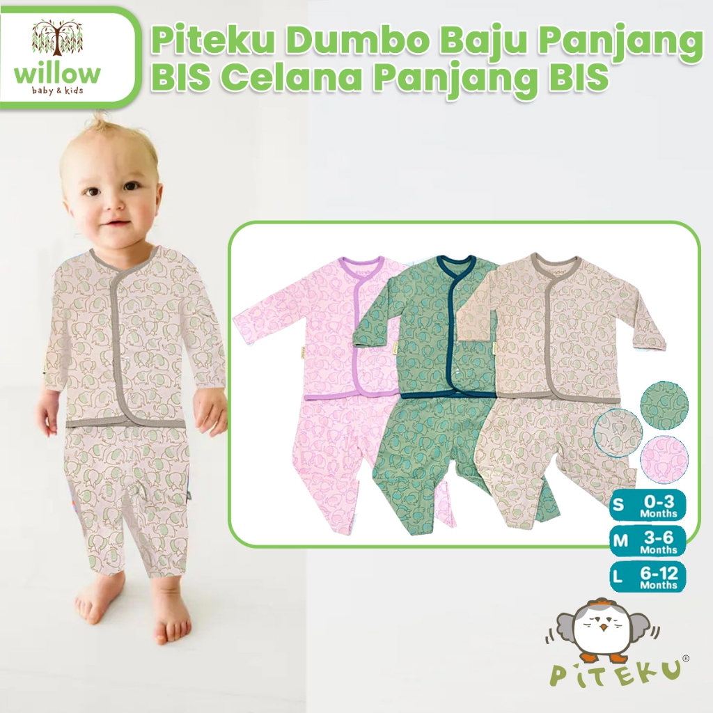 Baju Setelan Anak - Piteku Dumbo Baju Panjang Bis+Celana Panjang Bis