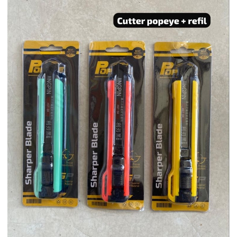 

[BISA COD] Pisau Cutter Besar + REFILL 18mm Pisau Kater cutter Knife