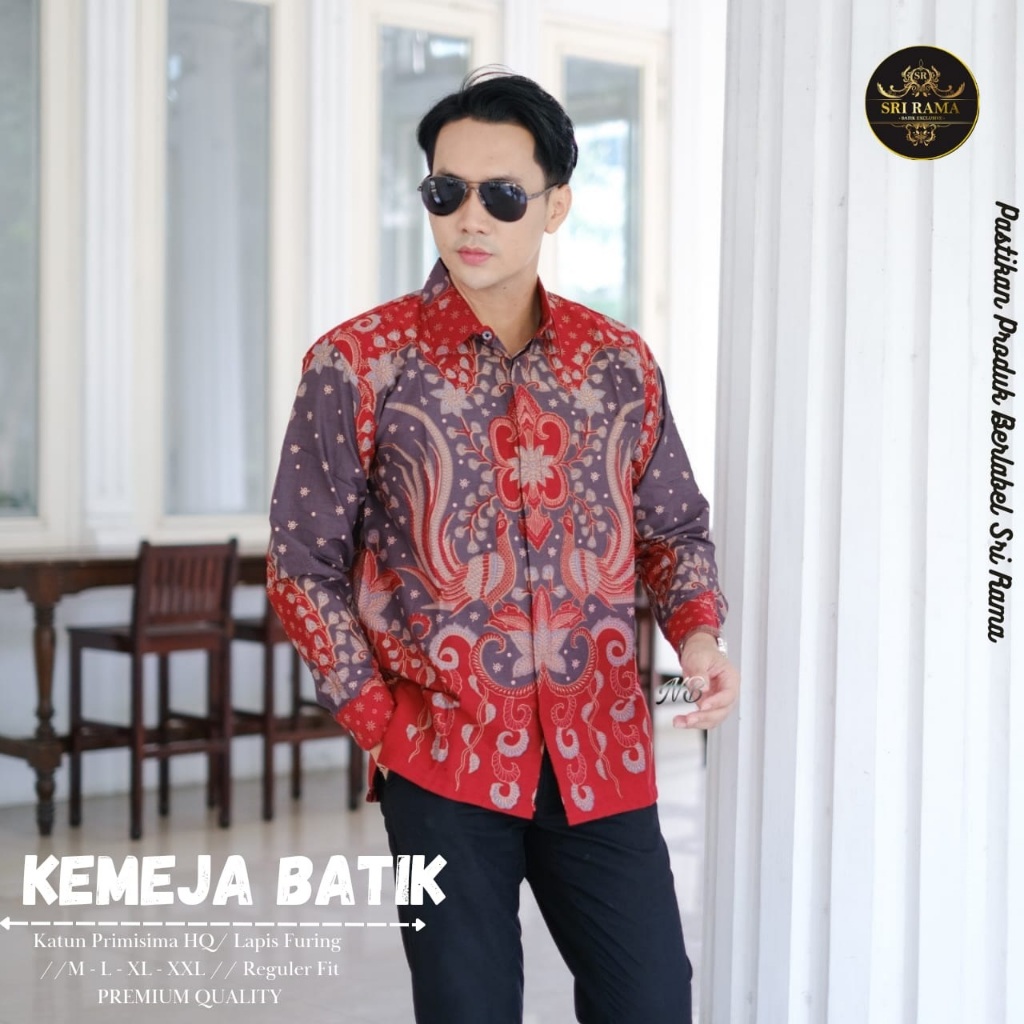 Rama Abang Kemeja Batik Pria Lengan Panjang by Batik Sri Rama