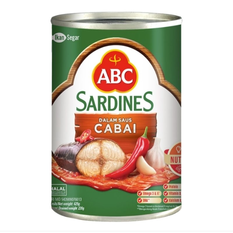 

ABC Ikan Sarden Saus Cabai Tomat Serundeng 425 g