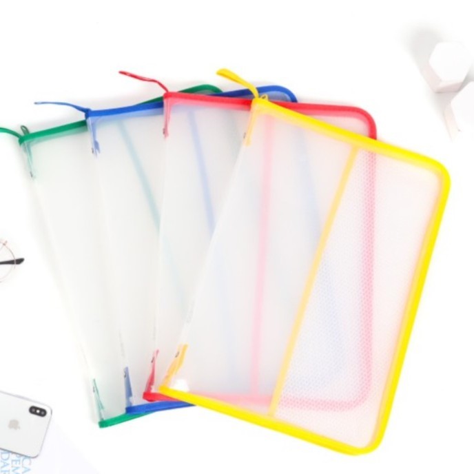 

Map Sleting Jaring Folio Zipper / Map Jala Plastik Tas Resletin