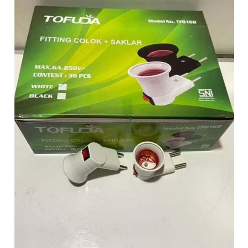 TOFUDA FITTING COLOK DAN SAKLAR / FITTING LAMPU TIDUR TOFUDA TFD - 168