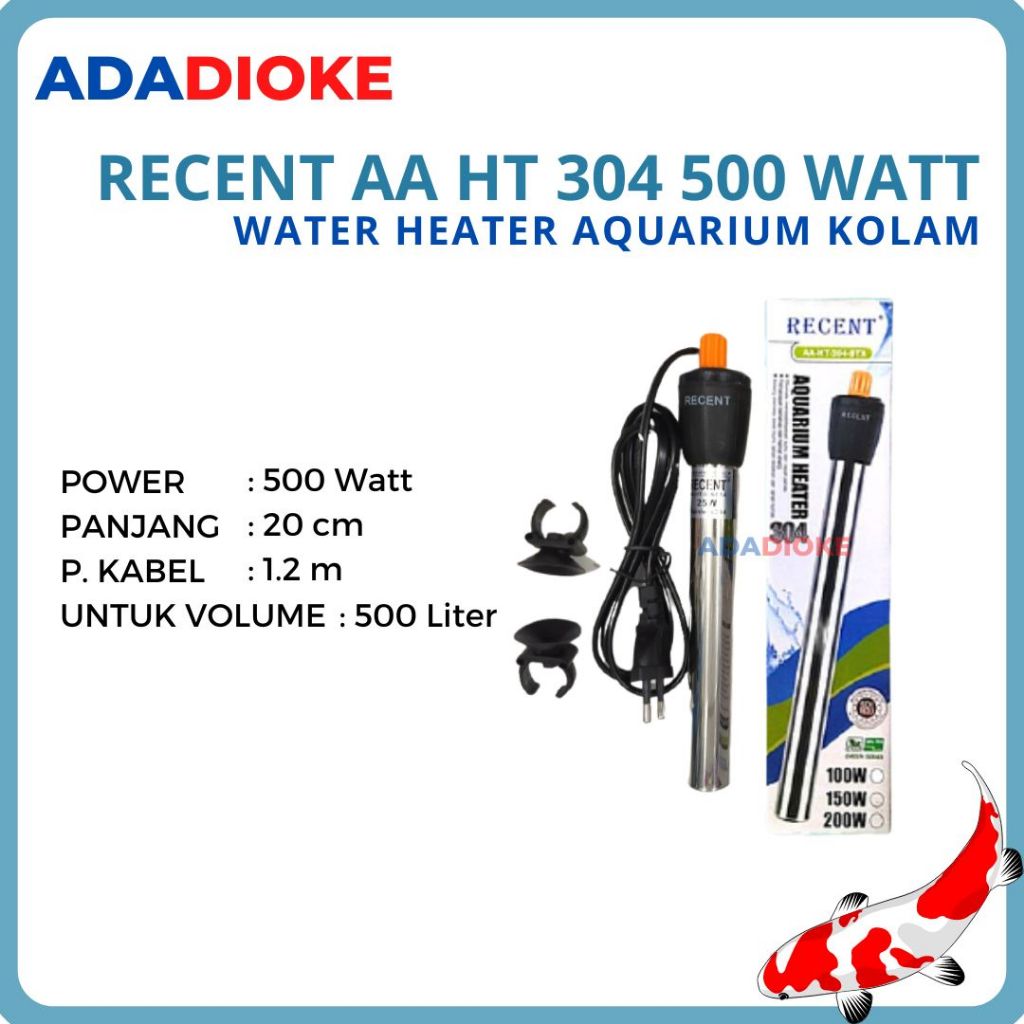 Heater Aquarium Stainless Heater 500 Watt Aquarium Penghangat Aquarium Recent 500 Watt