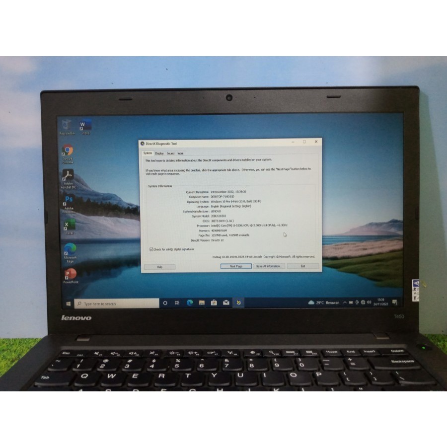 Lenovo ThinkPad T450 |Core i5-Gen 5 |Camera - T450 i5, 8GB 128 SSD