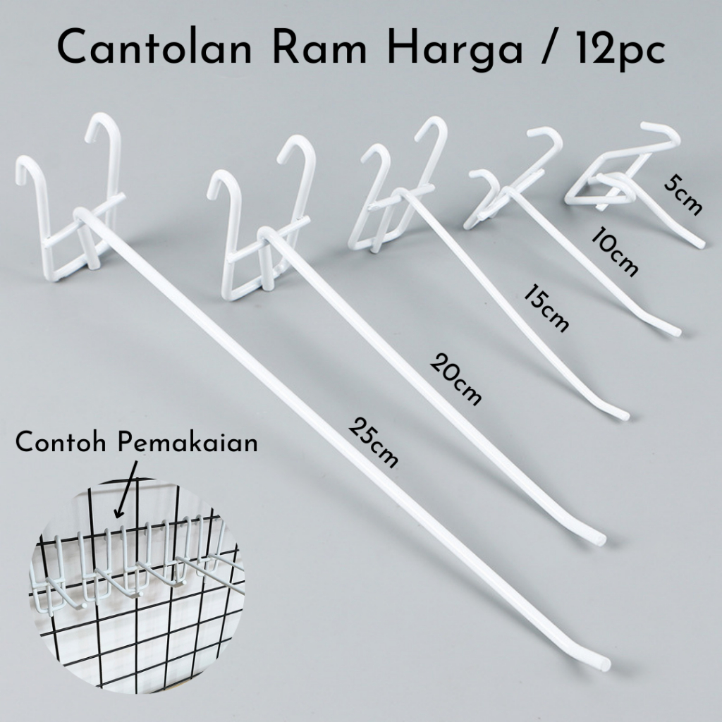 [Mr J] Cantolan Ram Kawat Putih / 12pc - Gantungan Aksesoris Hook Ram