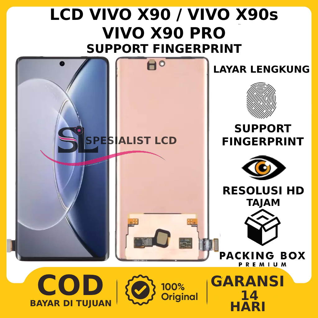 LCD TOUCHSCREEN VIVO X90/ VIVO X90s/ VIVO X90 PRO SUPPORT FINGERPRINT ORIGINAL FULLSET GARANSI FREE 
