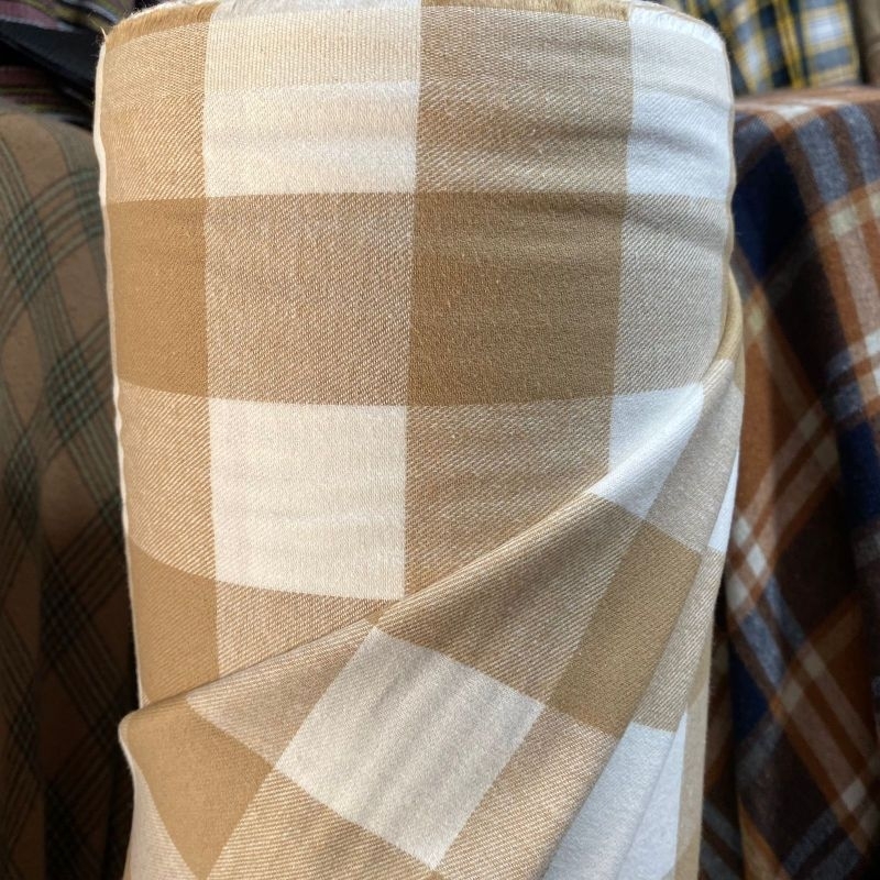 bahan kemeja kain katun flanel Uniqlo motif Kotak-kotak kain meteran Harga per 0.5 meter