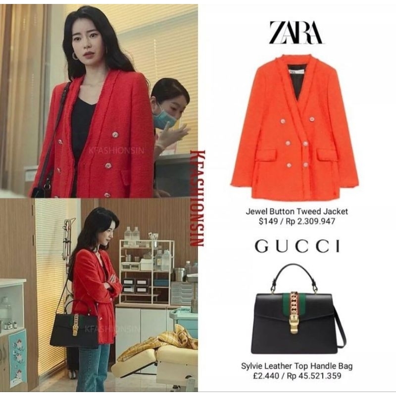 AUTHENTIC ZARA ONE SET TWEED BLAZER & SKIRT MINI ROK