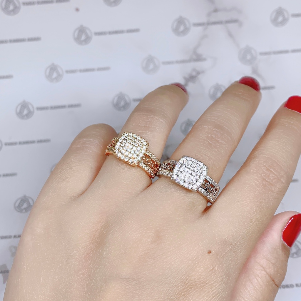 Cincin Audy Permata Kotak Cincin Xuping Anti Karat *123