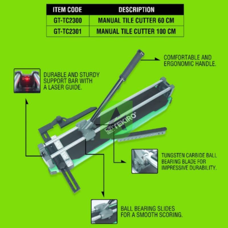 Alat Potong Keramik Granit Manual 60cm, 100cm TEKIRO Manual Tile Cutter