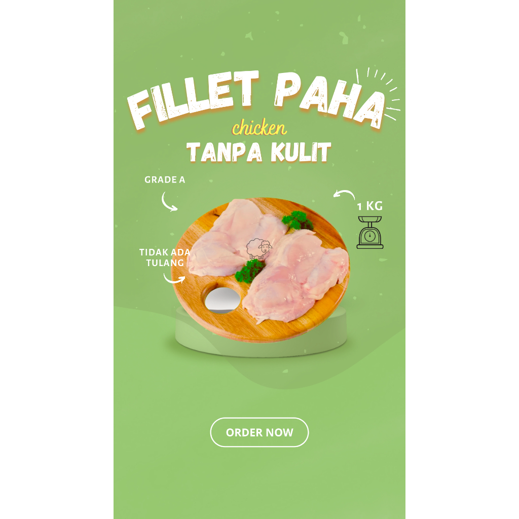 

Ayam Paha Fillet 1kg Tanpa kulit, Tanpa tulang GRADE A, Daging Batam Frozen Mart
