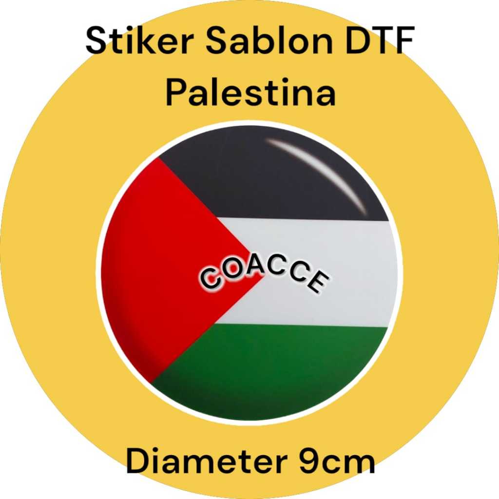 

Stiker DTF Logo Palestina Bulat 3D Ukuran Diameter 9cm
