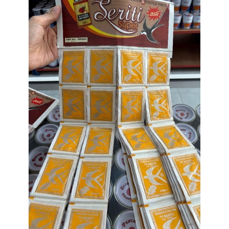 Seriti Pewarna Politur Kayu Biji (Sachet) // Pewarna Kayu