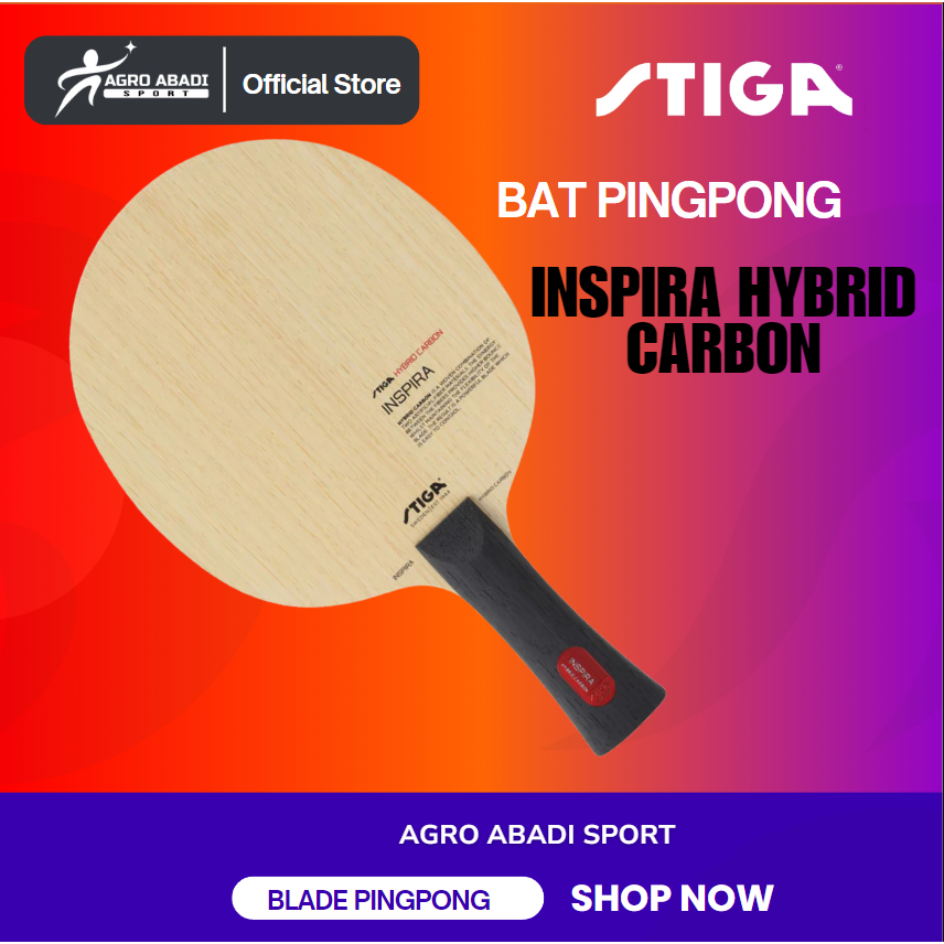 INSPIRA Hybrid Carbon Kayu Blade/Bet Pingpong ITTF Original STIGA