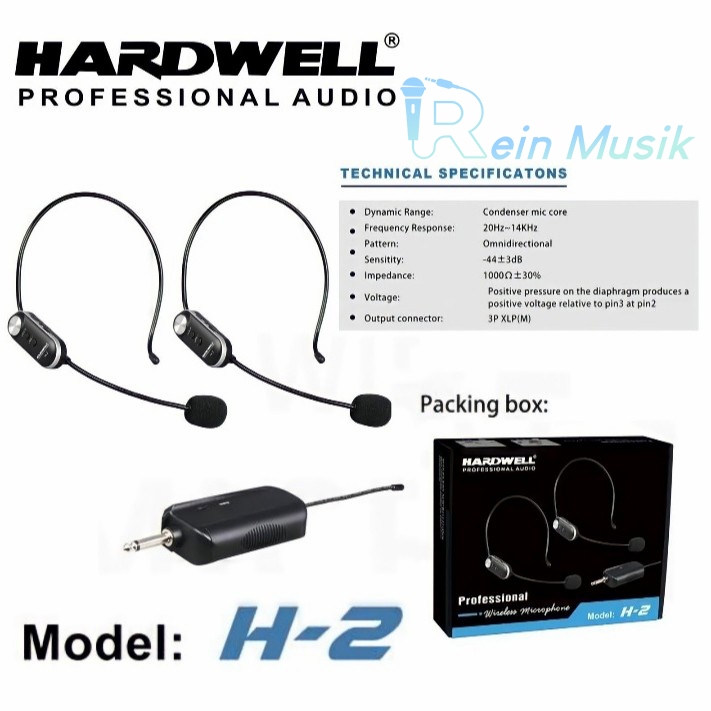 Mic Wireless Hardwell H-2 H2 HEADSET ORIGINAL MICROPHONE BANDO