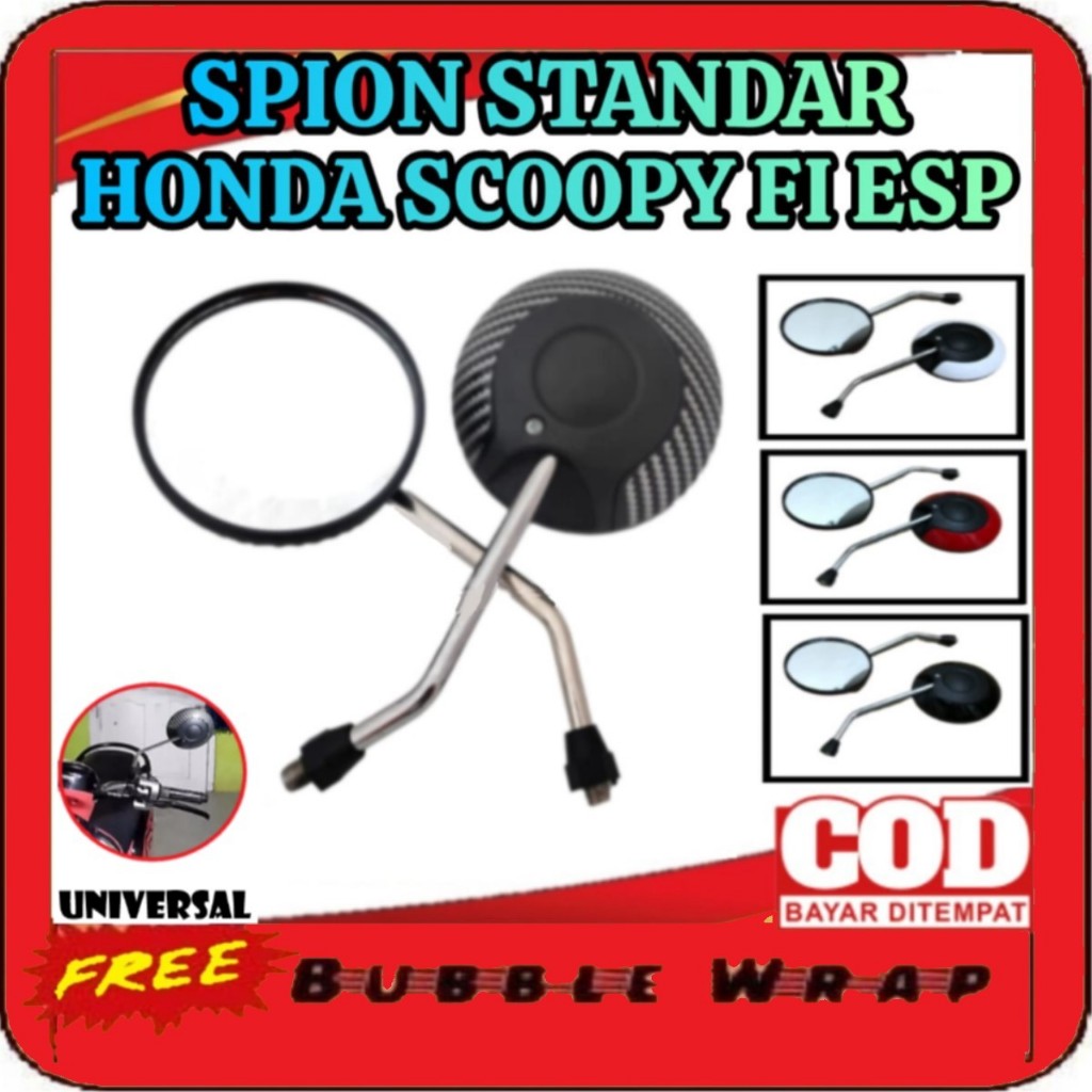 Kaca Spion motor Honda bulat Scoopy / Scoopy Fi / Scoopy ESP Model Standar Spion Honda Scoopy New Mo