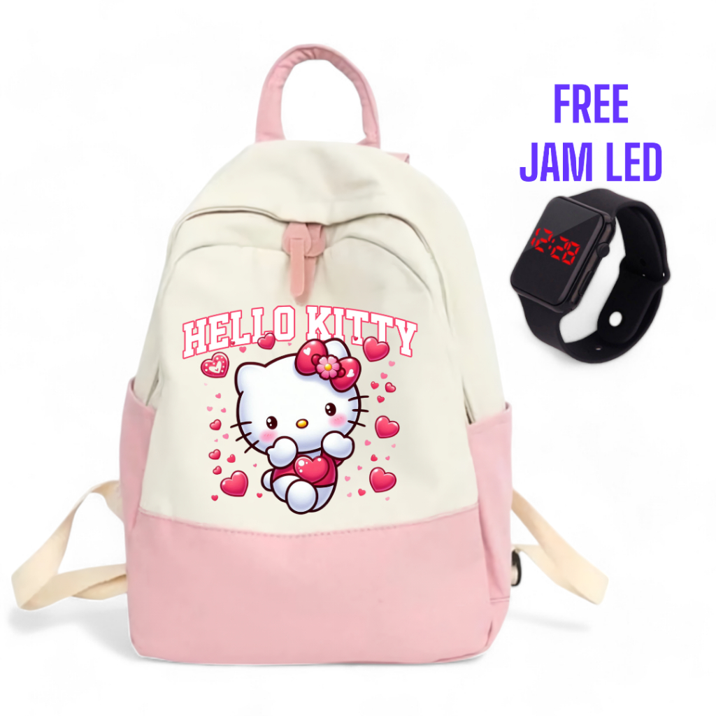Tas Anak HELLO KITTY Sekolah Perempuan Wanita Remaja Keren Kece SD SMP SMA SMK Gambar Kucing HelloKi