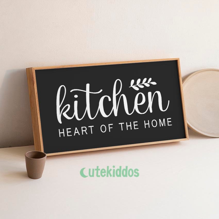 Hiasan Dinding Dapur Tulisan Kitchen Heart Of The Home Poster Kayu Wall Decor