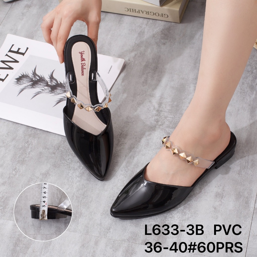 Sepatu Sandal Wanita Slip On Manik Korean New Commers Balance 633-3B