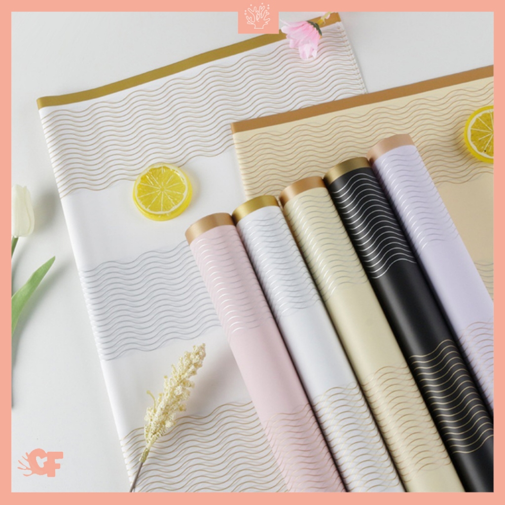 

20 LEMBAR Kertas Buket Bunga Motif Gelombang Flower Wrapping Paper Cellophane KB6188