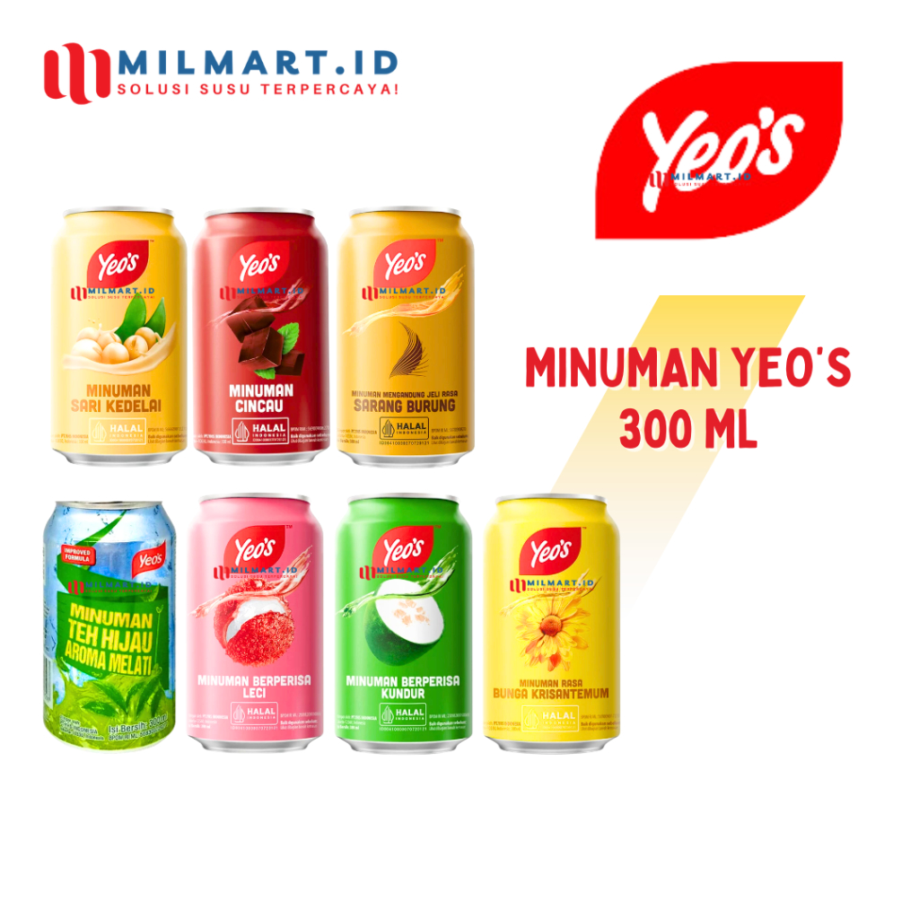 

YEO'S MINUMAN KALENG 300ML RASA BUNGA KRISANTEMUM CINCAU LECI SARANG BURUNG YEOS TEH BUNGA KUNDUR SOYA