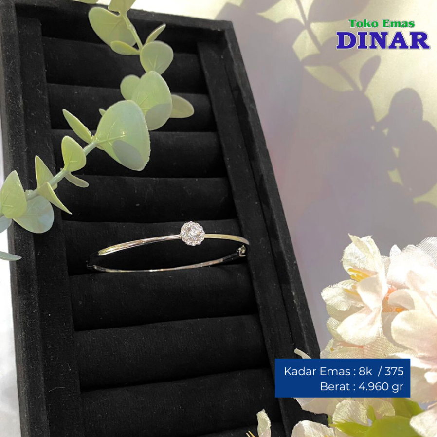 GELANG OVAL BATU AD MODEL PUTIH - EMAS MUDA - KADAR 8K 375