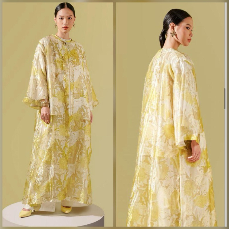 ALEZA - SAIRA OUTER LIME || outer dress muslim wanita