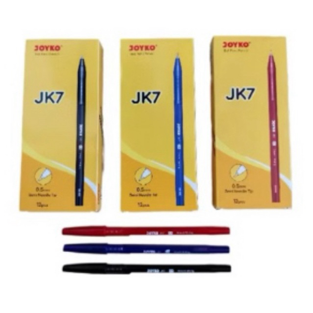 

( 12 pcs ) JOYKO Ball Pen BLACK BLUE RED JK-7 / Pena Pulpen Bolpoin JOYKO JK7 Harga Selusin