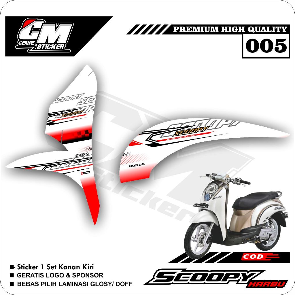 Stiker Scoopy Karbu Decal Striping Standar Scoopy Premium Racing CM05