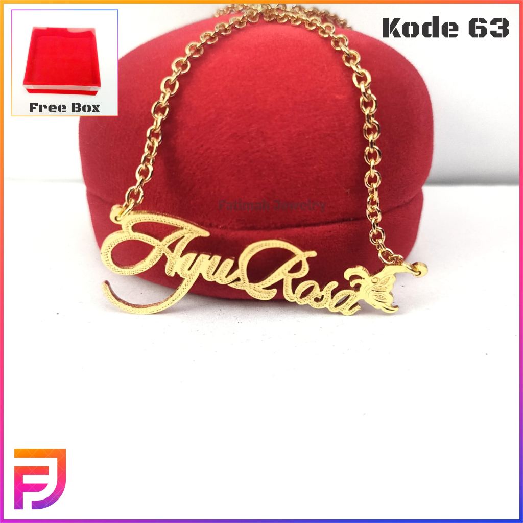 Kalung Nama – Mini Lucky kalung titanium wanita anti karat custom nama aksesoris korea kalung wanita