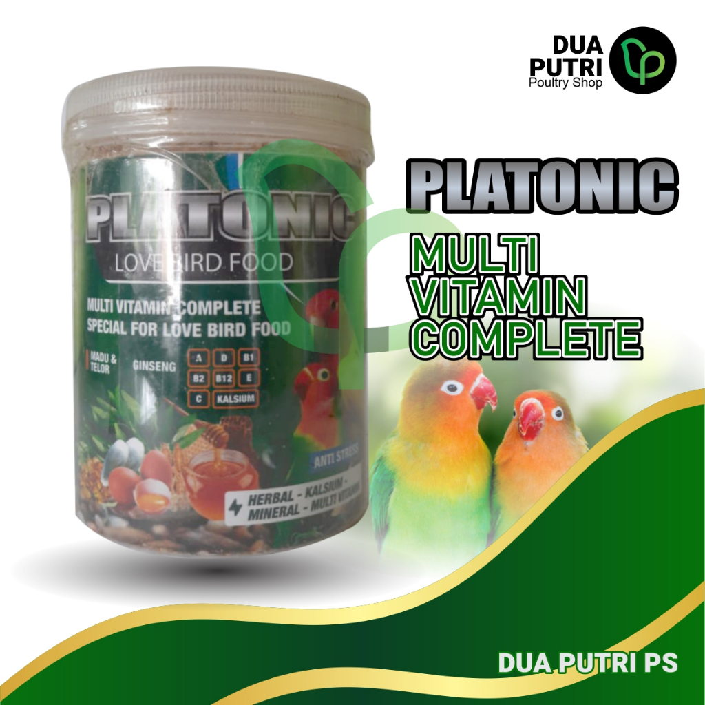 Platonic LoveBird Toples Pakan Biji Harian Burung 450gr Multi Vitamin Complete