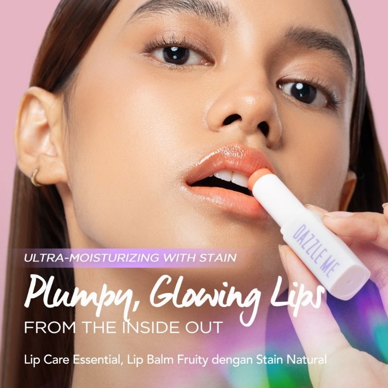 Dazzle Me Fruit Justice Lip Balm Peach Punch Pink Dazzle Me Lipbalm Vitamin E Baby Lips Melembabkan 