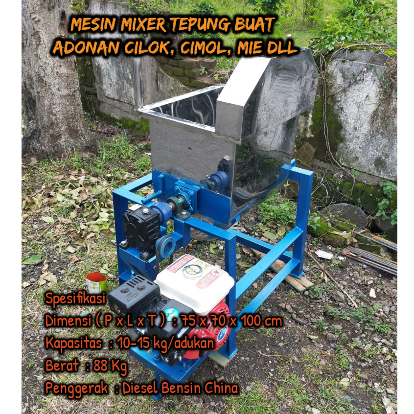 Mesin mixer tepung buat adonan cilok, cimol, mie dll Komplit Penggerak