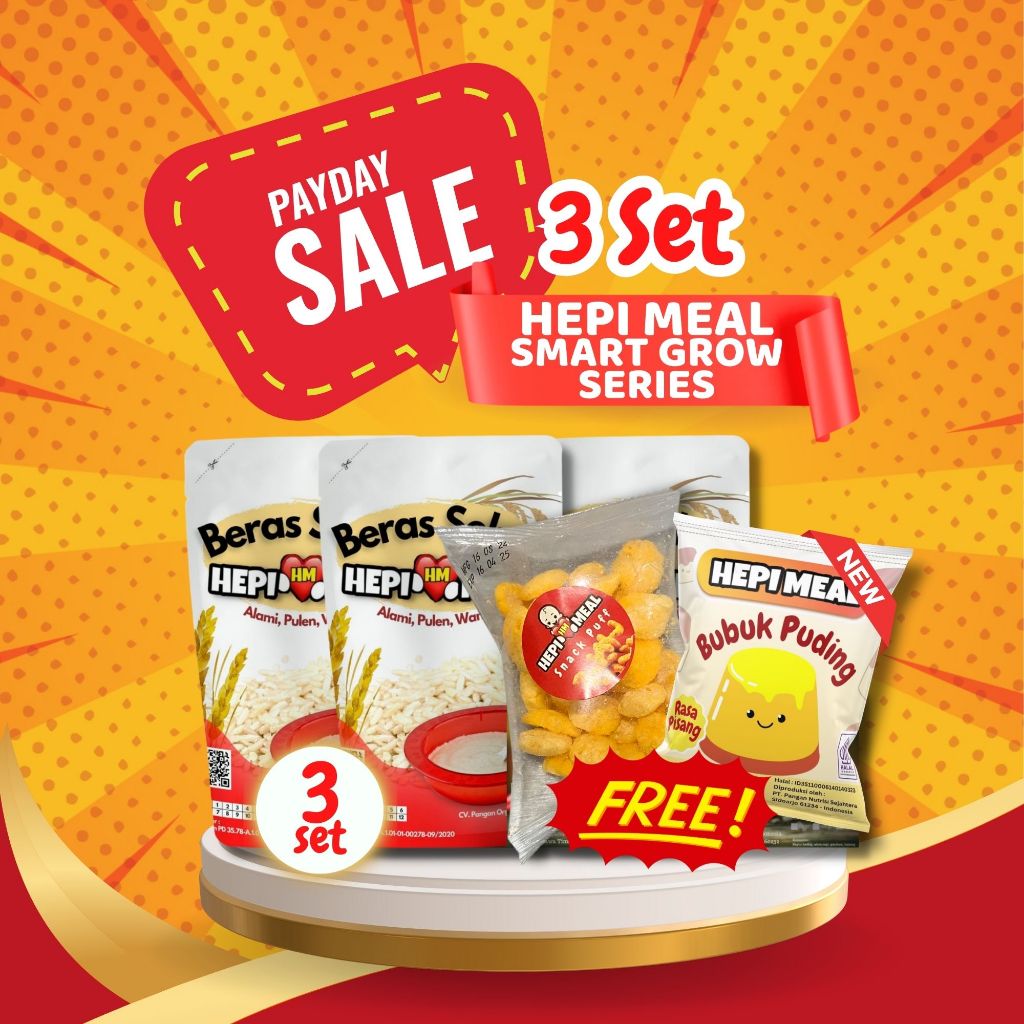 

PAYDAY SALE 3 Hepi Meal homemade fortifikasi dapat GRATIS Puding dan 3 Snack Puff