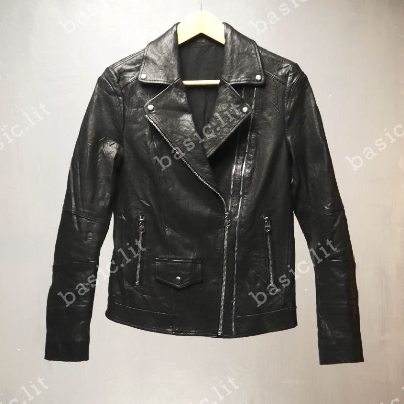 Sandro ramones biker leather jacket second preloved