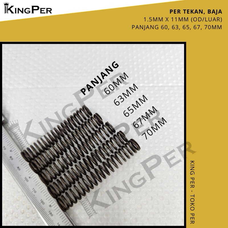 Per Tekan Baja 1.5mm x 11mm (OD). Compression Spring Pegas Tekan