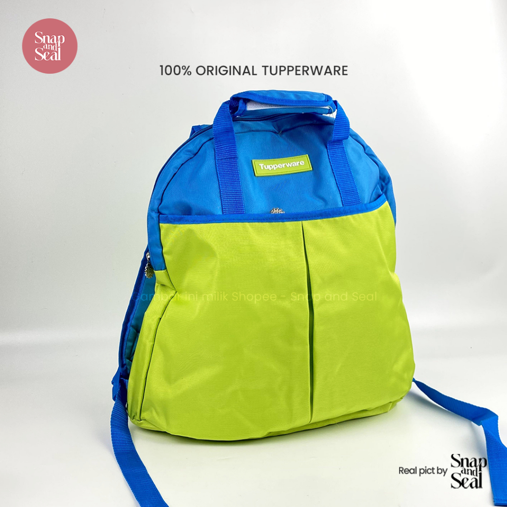 Tupperware Tas Sekolah T. Pop warna Hijau Biru NEW