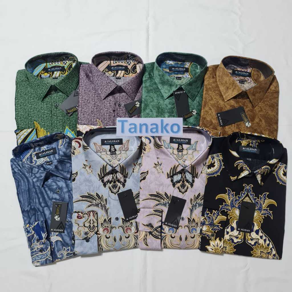 Kemeja Batik Alisan lengan panjang Baju Batik Pria merk Alisan tersedia size Jumbo / Big Size 17